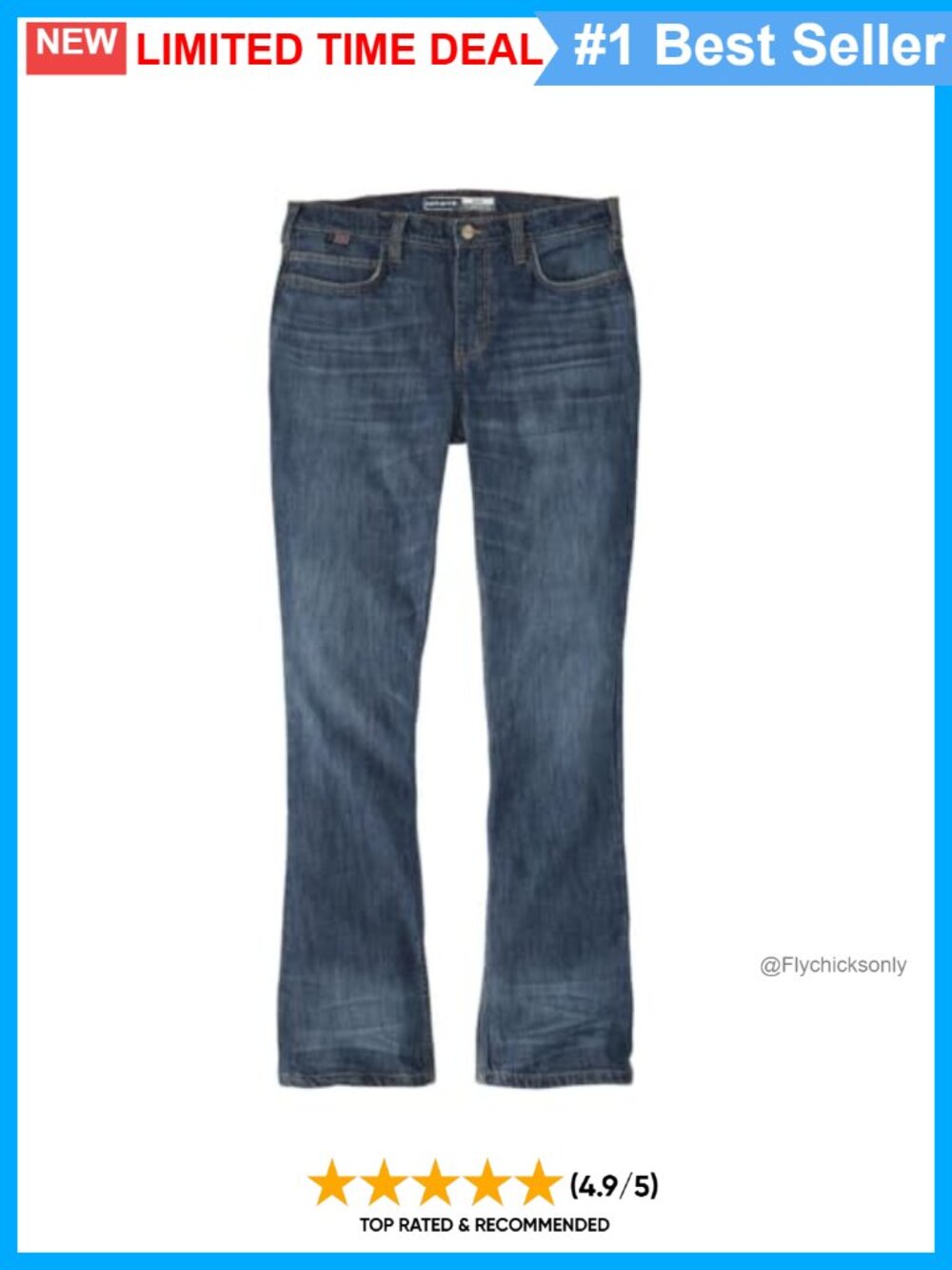 Carhartt FR Tiller High Rise Bootcut Jeans Performance Fit Stretch Denim